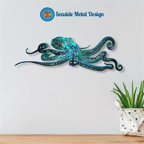 Aluminum Octopus Metal Sea Life Wall Art Non Rust And Non Fade Tropical