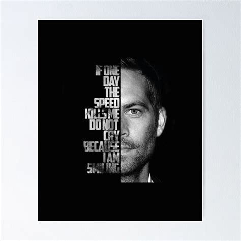 "Remembering Paul Walker: Iconic Silhouette Tribute T-Shirt" Poster for ...