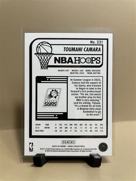 2023 24 NBA HOOPS TOUMANI CAMARA 231 ROOKIE PHOENIX SUNS EBay