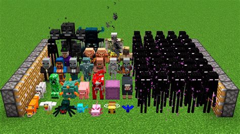 X999 Endermans X All Minecraft Mobs Combine Youtube