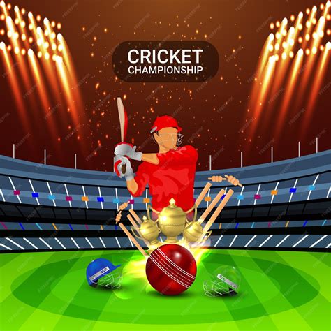 Premium Vector | Cricket championship tournament banner with cricketer ...