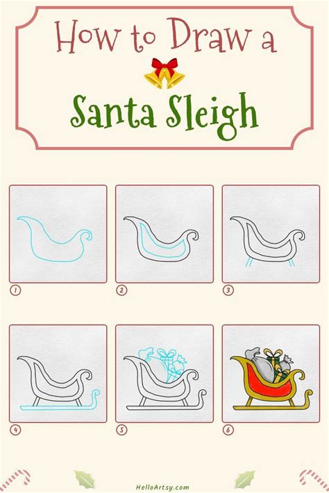 Santa Sleigh Drawing Learn To Draw In 6 EASY STEPS Beginner