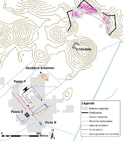 Plan général du site à l issue des prospections géophysiques en 2008