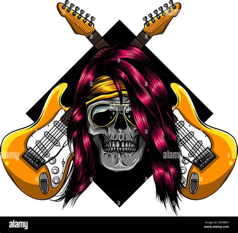 Woman With Electric Guitar Stock Vector Images Alamy