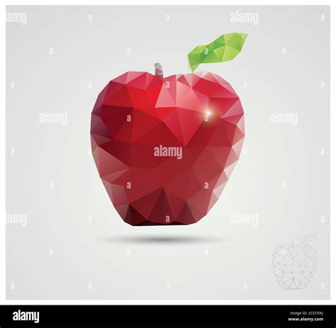 Geometric Polygonal Fruit Triangles Apple Vector Illustration Stock Vector Image And Art Alamy