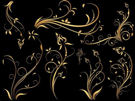 Set Of Gold Vintage Floral Ornaments 952910 Vector Art At Vecteezy