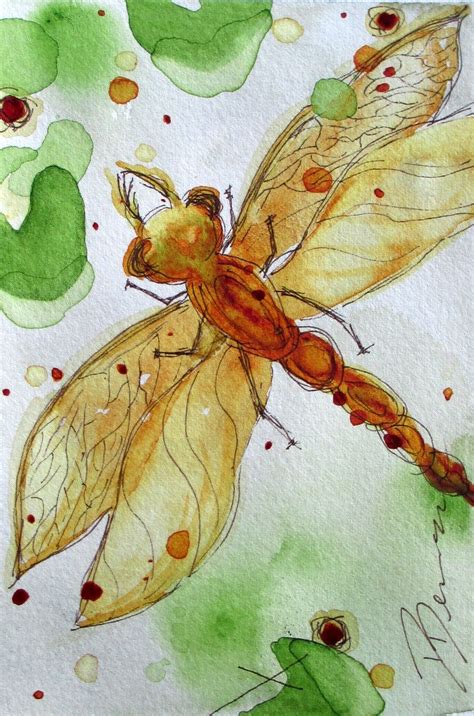 Dragonfly Watercolor Painting. $25.00, via Etsy. Watercolor Subjects ...