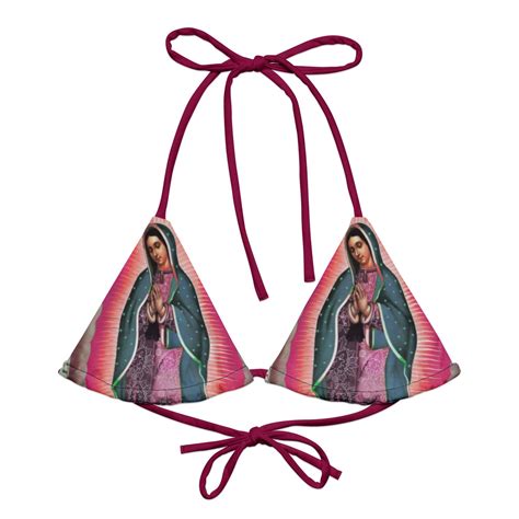 Virgin Mary String Bikini Top Our Lady Of Guadalupe Bikini Triangle