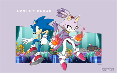 270225 Safe Artistyuji Uekawa Official Art Blaze The Cat Sonic Sonic The Hedgehog