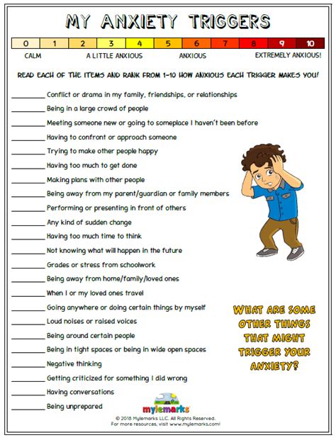 Identifying Triggers Worksheets