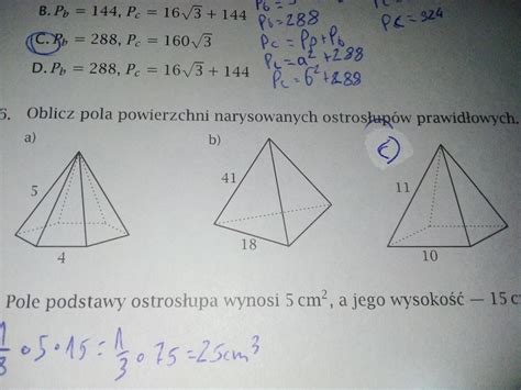 Oblicz Pola Powierzchni Narysowanych Ostros Up W Prawid Owych Brainly Pl