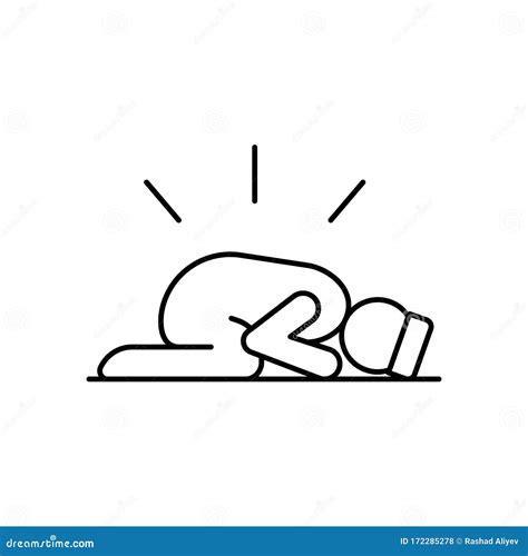 Sujud Posture Vector Icon In Different Modern Styles Black Two