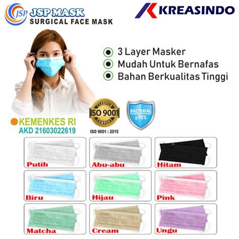 Jual Besco Jsp Masker Earloop Ply Ply Masker Medis Kemenkes