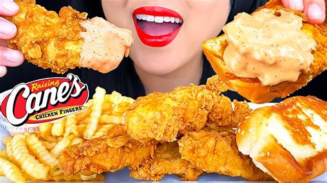 Raising Canes Fried Chicken Fries Texas Toast Mukbang Eating