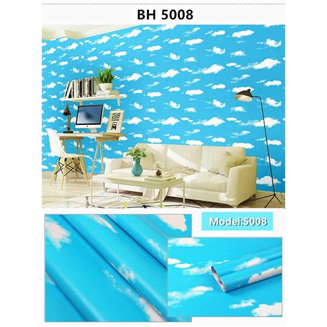 Jual Homewallpaper Wallpaper Sticker Dinding Awan Biru Anti Air