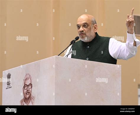 NEW DELHI INDIA JANUARY 24 Union Home Minister Amit Shah Addressing