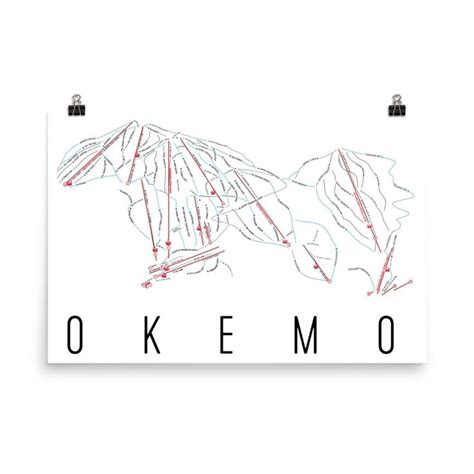 Okemo Mountain Ski Map Art Okemo Vermont Ski Vermont Okemo Mountain