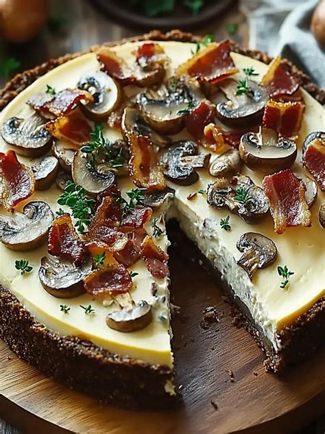 Irresistible Decadent Bacon and Mushroom Cheesecake Recipe