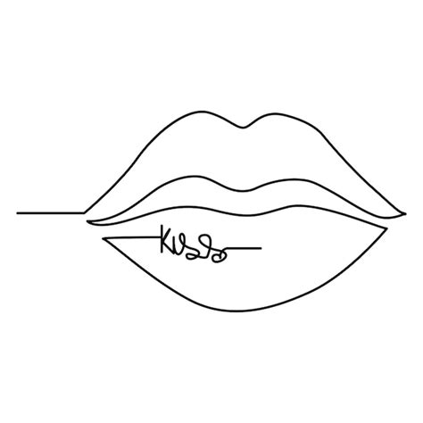 Día Del Beso Continuo Dibujo De Arte De Una Línea Diseño Vectorial E Ilustración Vector Premium