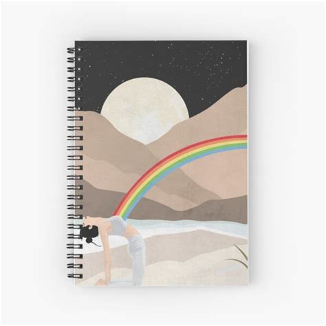 Cuaderno De Espiral Star Moon Rainbow Luna Del Desierto Arte