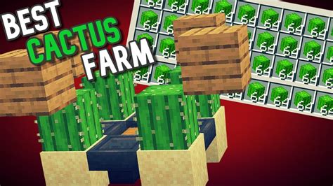 The Best Automatic Minecraft Cactus Farm 150 Cactus Per Hour Youtube