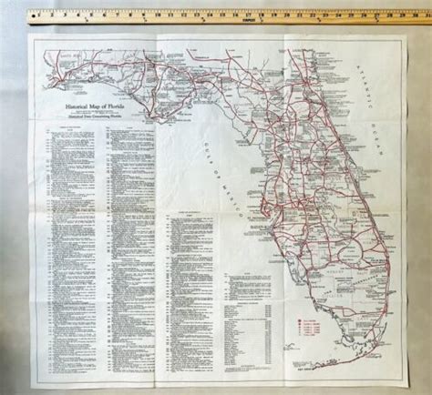 Historical Map Of Florida 1932 VGC, Large!! | #4660717162