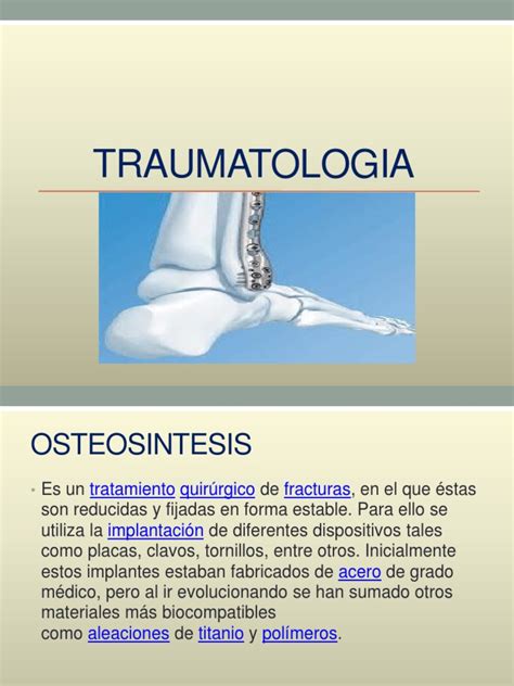 Osteosíntesis Con Placas Y Tornillos En Traumatología Pdf Tornillo