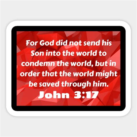 Bible Verse John 317 John 3 17 Sticker Teepublic