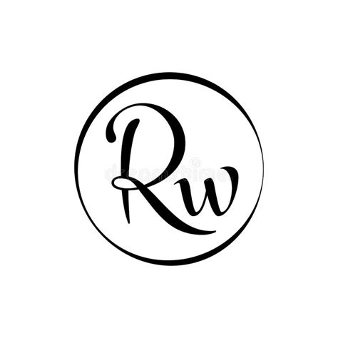 Initial Rw Letter Logo Design Vector Template Abstract Script Letter