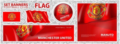 Manchester United Flag Set Of Banners Greeting Card Banner Flyer