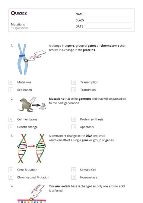 50 Genetic Mutation Worksheets For 9th Class On Quizizz Free And Printable