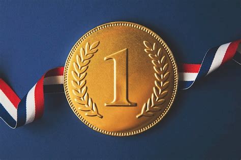 Medalha Dos Vencedores Do Primeiro Lugar De Ouro Conceito De Conquista