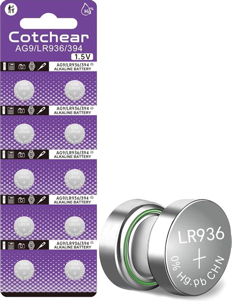 Amazon Cotchear AG9 LR936 Battery 10Count 1 5V G9 LR936 194 L936