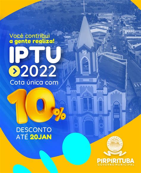 Pirpirituba Incentiva Arrecadação Do Iptu E Até Dia 20 De Janeiro