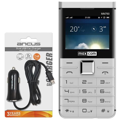 MaxCom MM760 Φορτιστής Αυτοκινήτου Ancus Dual SIM Κινητό με Κουμπιά