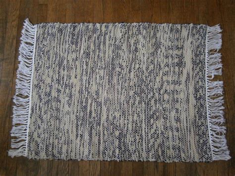 Hand Woven Rag Rug Loom Woven Tan And Black Cotton Rag Rug