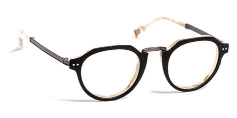 J F Rey™ Jf1455 0010 46 Black Leather Ivory Eyeglasses