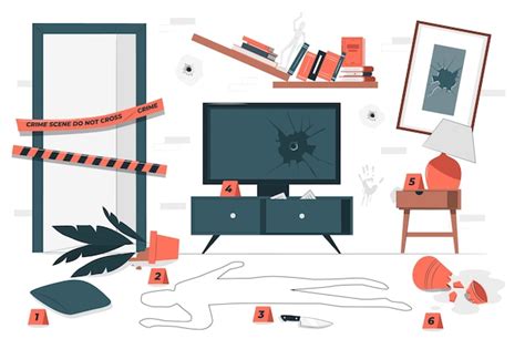 Free Vector | Crime scene with tape concept illustration