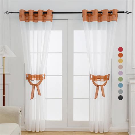 L Z E Burnt Orange Curtains 84 Inch Length 2 Panels Set