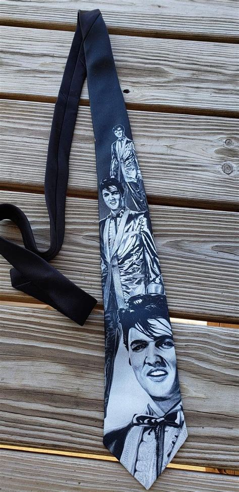 1992 Elvis Tie Black And White Elvis Tie Mens Elvis Tie Vintage Mens