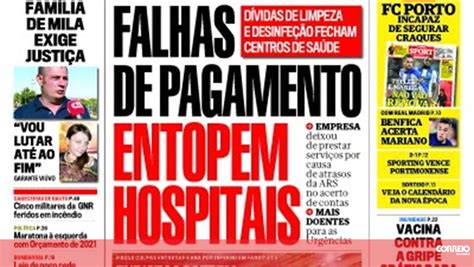 Cm De Hoje 29 08 2020 Capas Correio Da Manhã