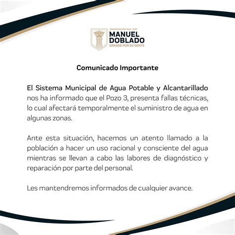 Manuel - El Sistema Municipal de Agua Potable y Alcantarillado nos ha