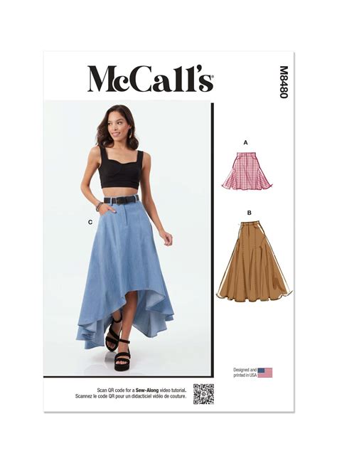 Mccalls Sewing Pattern M8480 Misses Skirt In Three Lengths Sewdirect