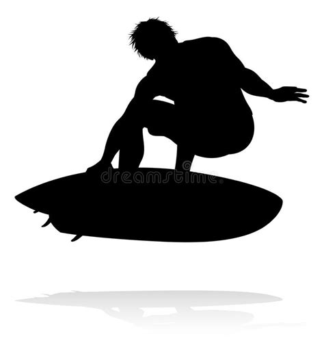 Silueta De La Persona Que Practica Surf Ilustraci N Del Vector