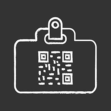 Qr Code Identification Card Chalk Icon Matrix Code Information Vector