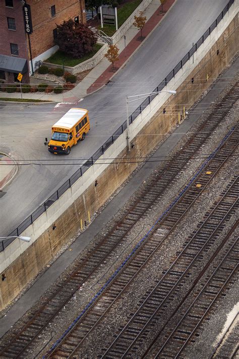 School Bus, Train Tracks