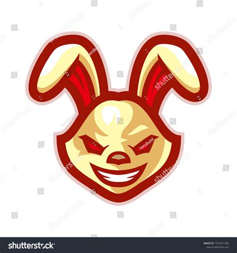 Angry Rabbit Head Mascot Logo Vector Stock Vektorgrafik Lizenzfrei