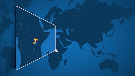 Locatie Van Oeganda Op De Wereldkaart Met Vergrote Kaart Van Oeganda