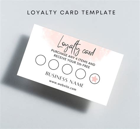 Beauty Loyalty Card Template DIY Reward Cards Punch Loyalty Card