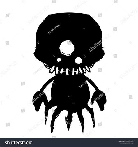 Scary Creature Monster Silhouette Isolated On Stock Vector (Royalty ...